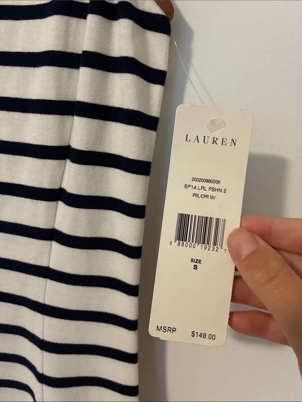 🇺🇸 BOGO 🇺🇸 Lauren Ralph Lauren Drop Waist Navy and White Striped Dress - Picture 4 of 9